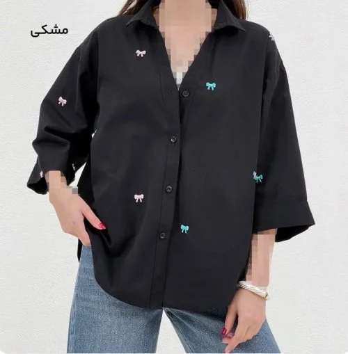 شومیز لینن گلدوزی پاپیونی